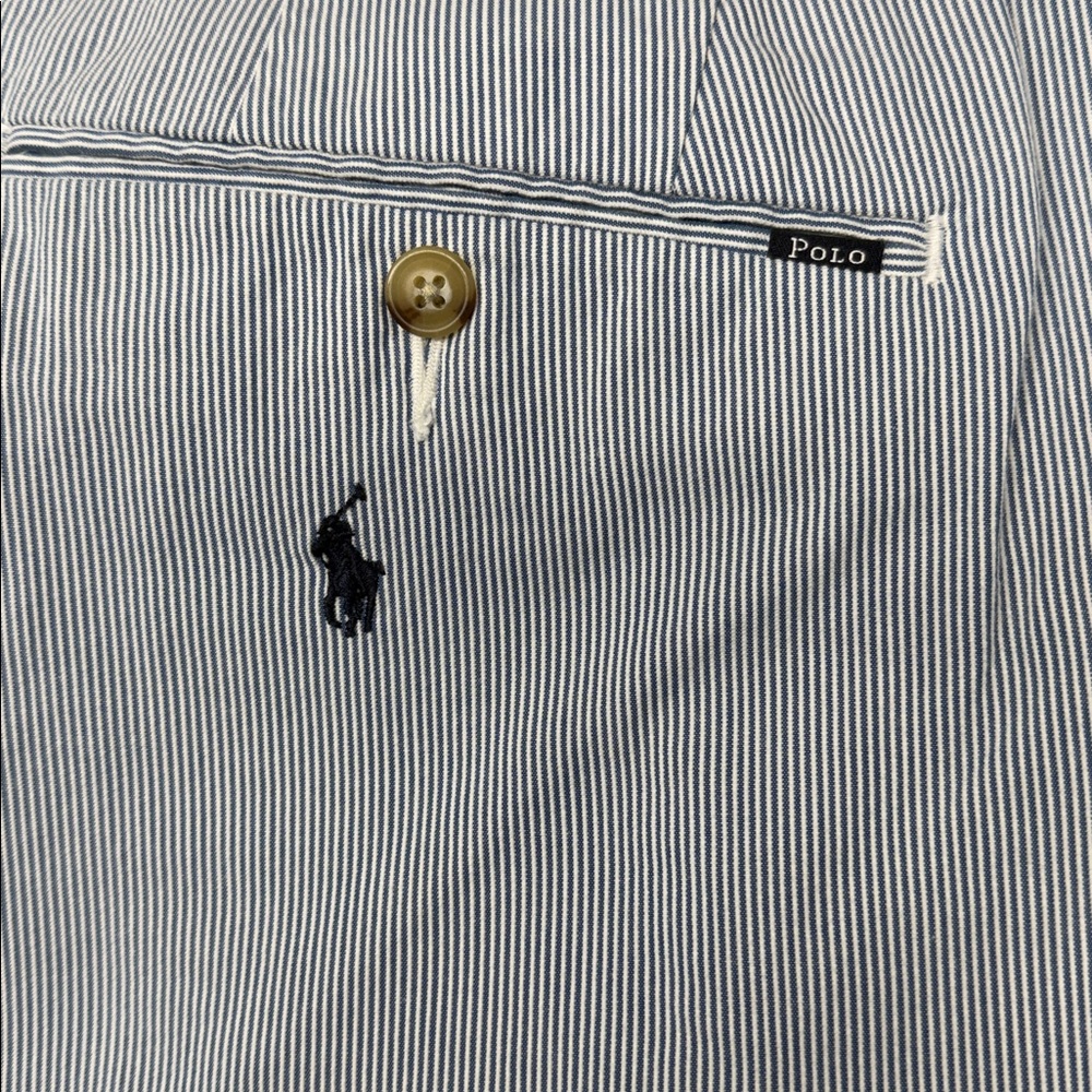 Ralph Lauren Navy and White Striped Classic Fit Shorts - Picture 6 of 6